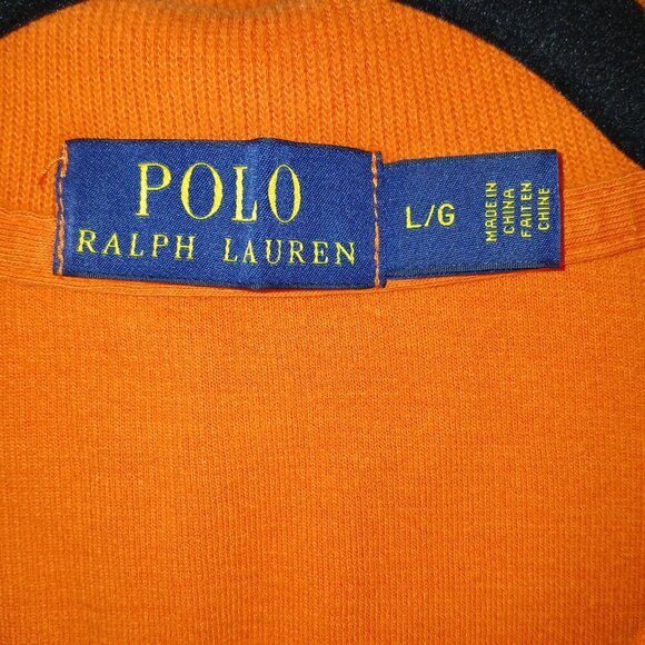 MEN'S POLO BY RALPH LAUREN 1\4 ZIP PULLOVER, ORANGE , SIZE LARGE - Picture 3 of 6